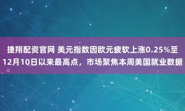 捷翔配资官网 美元指数因欧元疲软上涨0.25%至12月10日以来最高点，市场聚焦本周美国就业数据