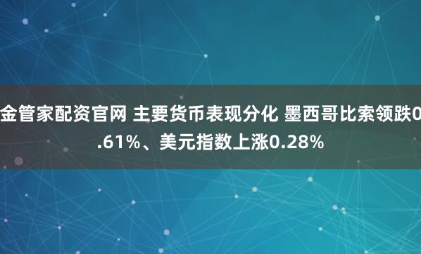 金管家配资官网 主要货币表现分化 墨西哥比索领跌0.61%、美元指数上涨0.28%